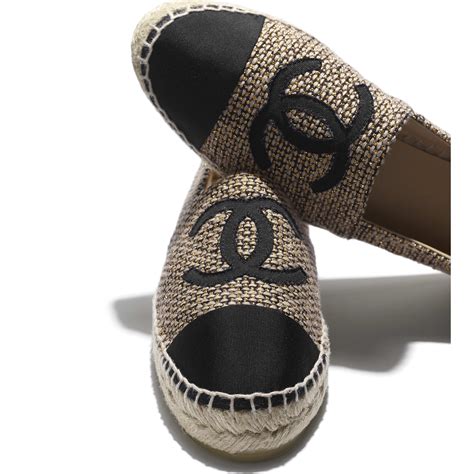 chanel beige black espadrilles|Chanel espadrilles tweed.